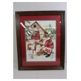 Santa&Animals Framed Print signed Jodi Jensen