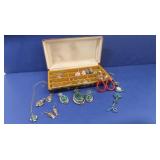 Ladies Watch w/Abolone Band & Costume Jewelry