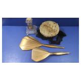 Vintage Lot-Dresser Set, Pin Cushion, Glass Pc.