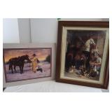 2 Horse Paintings(1 Framed, 1 signed-Scroggins)