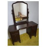 Vintage Make-up Dresser w/Mirror 46"Lx30"Hx18"D