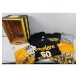 Steelers Shirts-various sizes w/Wood Crate