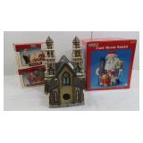 Christmas Figurines, Buildings, Resin Santa