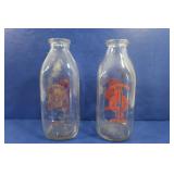 2 Vintage Milk Bottles-Bennett