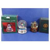 2 Snowglobes-Holiday Lane Snowman, Bears&Friends