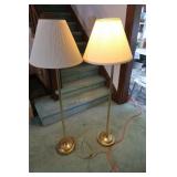 2 Brass Floor Lamps-56"H