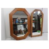2 Mirrors w/Wooden Frames