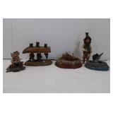 Resin Figures-3 Carrying Canoe, Fishing Boat&more