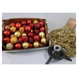 Christmas Decor Lot-Garland, Bulbs, & more