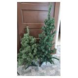 2 Small Artificial Christmas Trees
