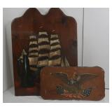 2 Pcs Painted Art on Wood