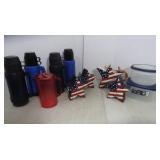 Flag Decor, Pitcher, Containers, Thermos w/Bin