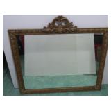Vintage Wood Framed Mirror-35"Hx38"W