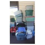 Very Large Lot of Plastic Bins, Milk Crates
