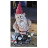 Garden Gnome Statue 17"H
