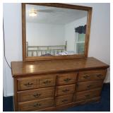 Pressed Wood 9 Drawer Dresser w/Mirror