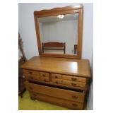 Wooden Dresser & Mirror(dovetail drawers)
