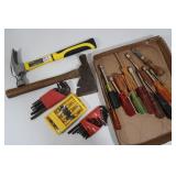 Misc Tool Lot-Hatchet, Screwdrivers, Hex Head