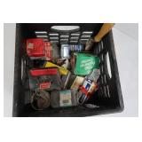 Milk Crate w/Fasteners, Screws, Nails