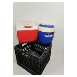 2 Coolers w/Crate