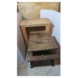 Wood End Table, Wood Shelving Unit(rough wood)