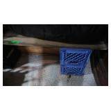 6 Plastic Crates w/Long Wood Shelving Pc