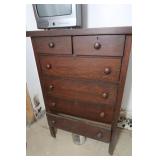 6 Drawer Antique Chest of Drawers-32"Wx18"Dx14"H
