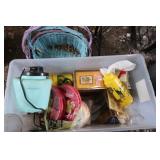 2 Large Baskets, Plastic Plates, &more