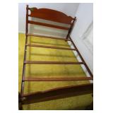 Wood Double Headboard/Footboard w/Frame/4 Slats