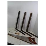 3 Carpenter Squares, Craftsman Saw, Coping Saw