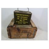 Wooden Cartridge Case&600 Cartridges-Orig Tin