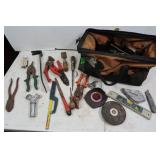 PryBar, Tin Snips, Tape Measure &more w/Toolbag