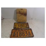 Vintage Lot-PA License Plates,First Aid Kit