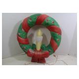 Blow Mold Lighted Christmas Wreath