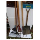 Hoe, Rake, Wide Shovel, Axe