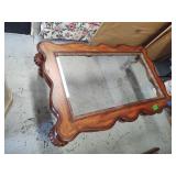 Wooden Coffee Table w/Glass Top-51x33x19"