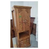 Lighted Wood Hutch w/2 Drawerss, 2 Doors-