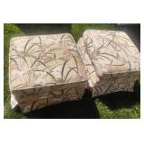 2 Floral Ottomans(need lightly cleaned)-26x26x19"