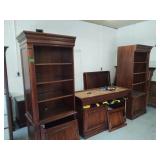 Drexel 3 Pc Bookcase w/Lights-bottom doors damaged