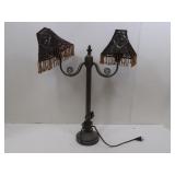 Metal Lamp w/Beaded Shade-23"H