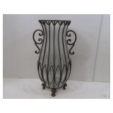 Ornate Glass & Metal Vase-21