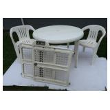 Plastic Outside Table w/2 Chairs & more