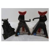 2 Jack Stands, Bottle Jack(no handle)