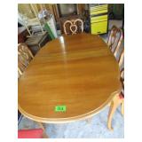 Maple Dining Table w/Inset & 6 Chairs-68Lx42W