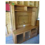 Oak Entertainment Center-76 1/2"Hx64Wx21 1/2D
