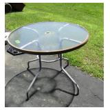 Metal & Glass Patio Table(holds umbrella)
