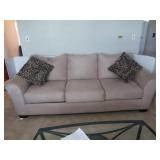 Suede-like Fabric Sofa-lightly stained on seat-