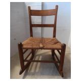 Wood & Woven Seat Rocker(seat needs repair)-