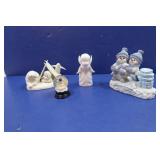 Winter Figurine Lot & Angel