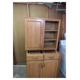 2 Kitchen Cabinets(top cabinet missing door)